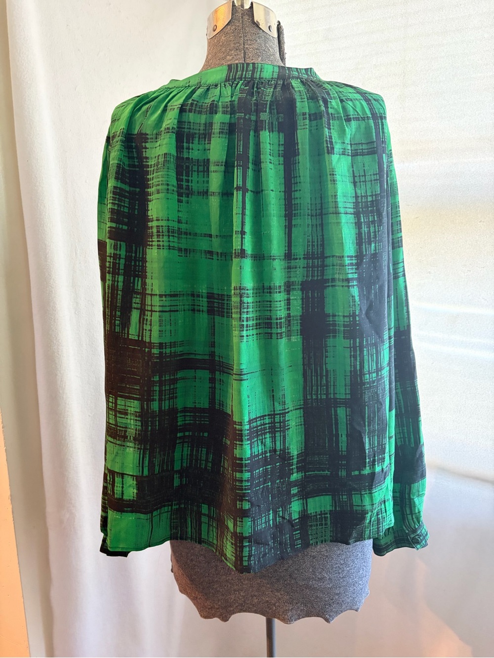 Thakoon silk abstract plaid blouse - Picture 6 of 10
